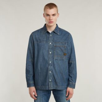 1-zaks normaal denim overhemd