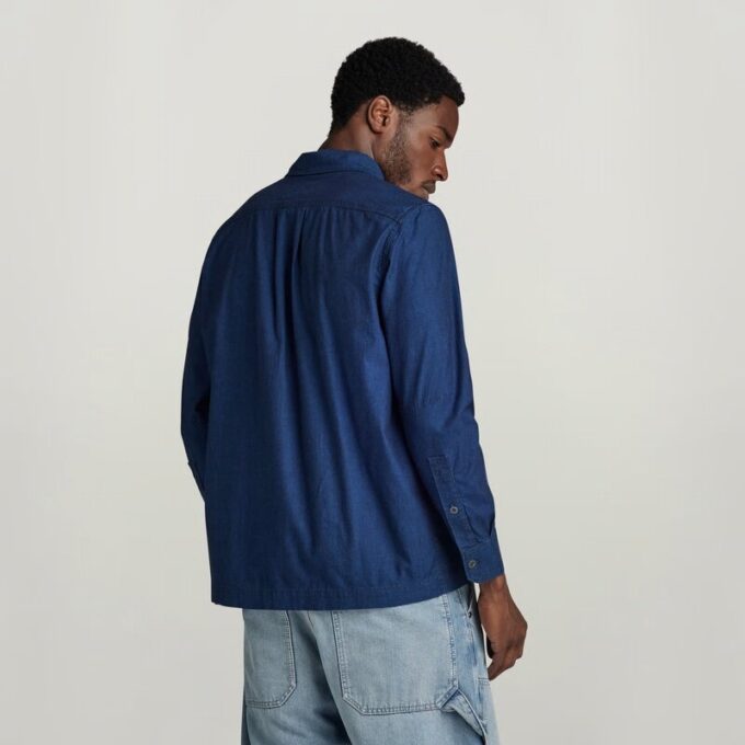 1-zaks normaal denim overhemd 1-zaks normaal denim overhemd