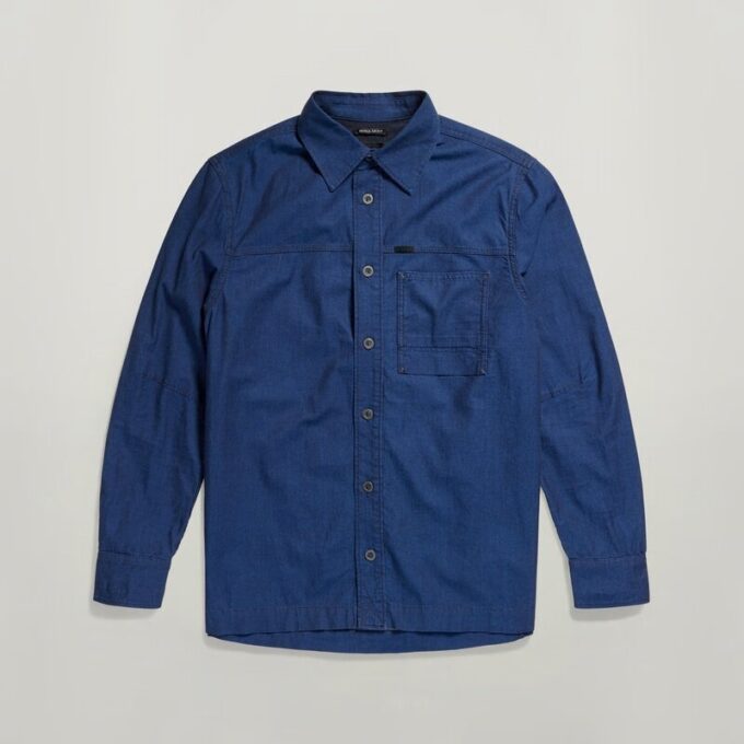 1-zaks normaal denim overhemd 1-zaks normaal denim overhemd