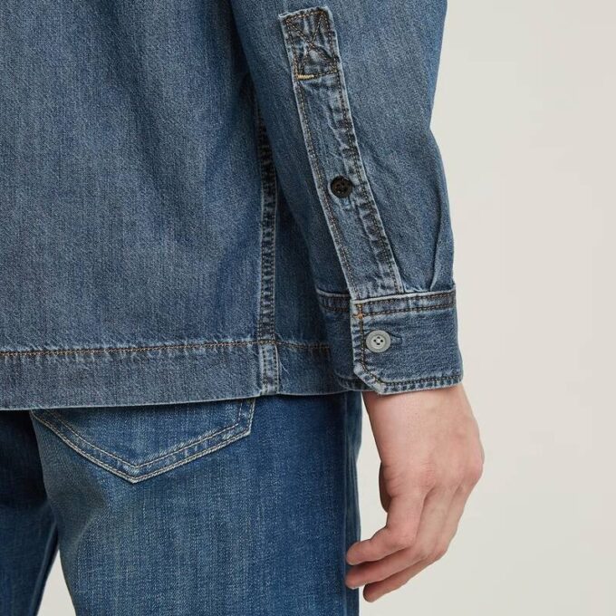 1-zaks normaal denim overhemd 1-zaks normaal denim overhemd