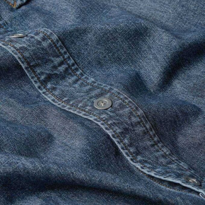 1-zaks normaal denim overhemd 1-zaks normaal denim overhemd