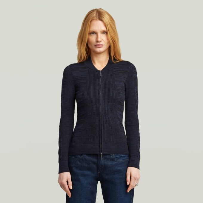 3D Biker Knit Slim Full Zip Knit 3D Biker Knit Slim Full Zip Knit