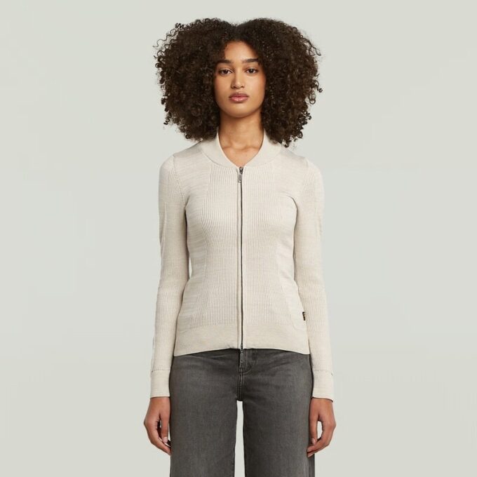 3D Biker Knit Slim Full Zip Knit 3D Biker Knit Slim Full Zip Knit