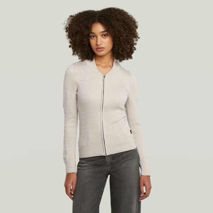 3D Biker Knit Slim Full Zip Knit 3D Biker Knit Slim Full Zip Knit