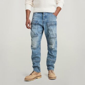 3D rechte, taps toelopende denim cargobroek