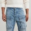 3D rechte, taps toelopende denim cargobroek 3D rechte, taps toelopende denim cargobroek
