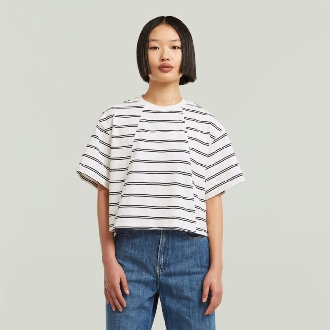 A-lijn gestreept boxy T-shirt