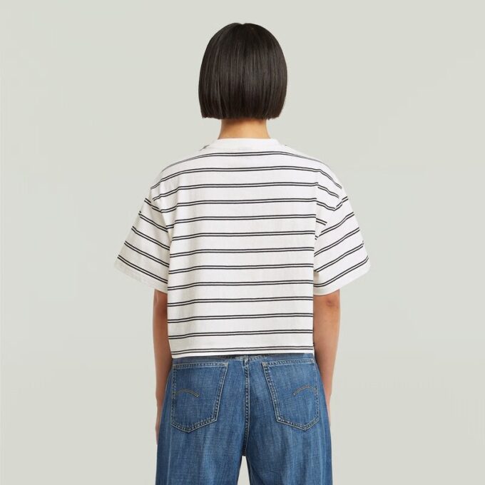 A-lijn gestreept boxy T-shirt