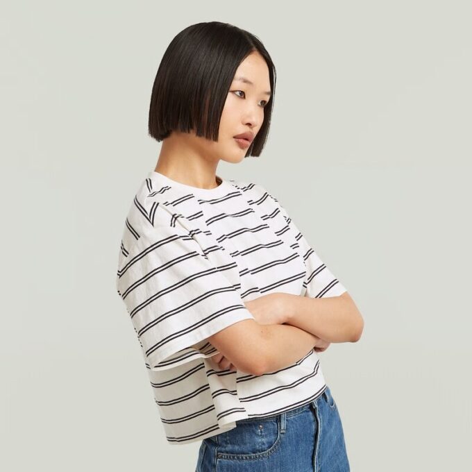 A-lijn gestreept boxy T-shirt