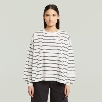 A-lijn gestreept oversized T-shirt