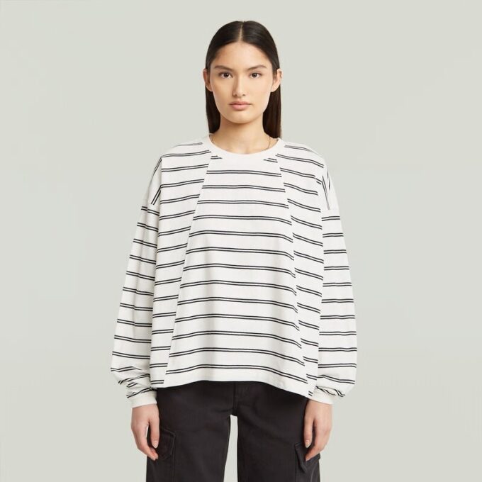 A-lijn gestreept oversized T-shirt A-lijn gestreept oversized T-shirt
