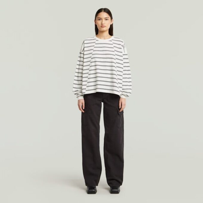 A-lijn gestreept oversized T-shirt A-lijn gestreept oversized T-shirt