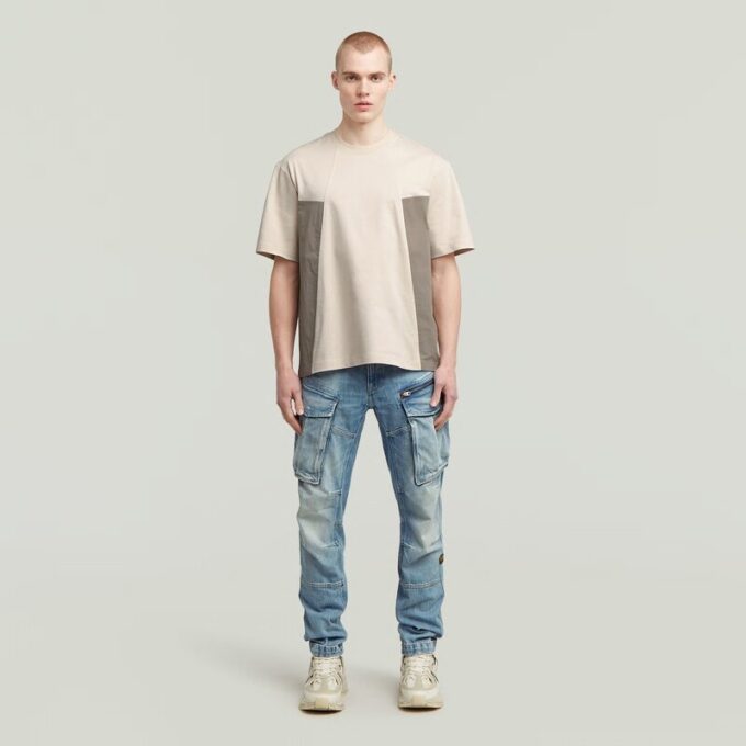 A-lijn geweven mix boxy T-shirt A-lijn geweven mix boxy T-shirt