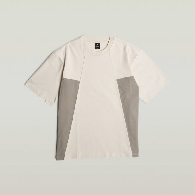 A-lijn geweven mix boxy T-shirt A-lijn geweven mix boxy T-shirt
