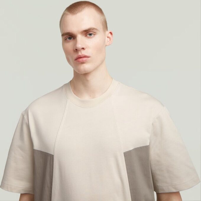 A-lijn geweven mix boxy T-shirt A-lijn geweven mix boxy T-shirt