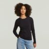 A-lijn slank geribbeld T-shirt