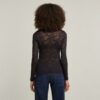 AOP Slim Top met Fijne Kant AOP Slim Top met Fijne Kant