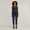 AOP Slim Top met Fijne Kant AOP Slim Top met Fijne Kant
