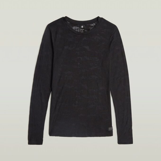 AOP Slim Top met Fijne Kant AOP Slim Top met Fijne Kant