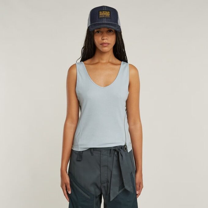 Asymmetrische tanktop met rits Asymmetrische tanktop met rits