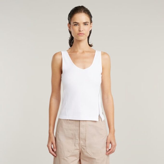 Asymmetrische tanktop met rits Asymmetrische tanktop met rits