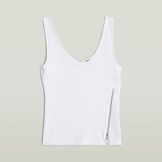 Asymmetrische tanktop met rits Asymmetrische tanktop met rits