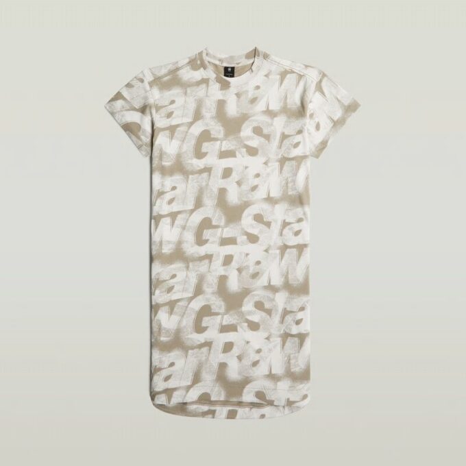 Bedrukte losse T-shirtjurk Bedrukte losse T-shirtjurk