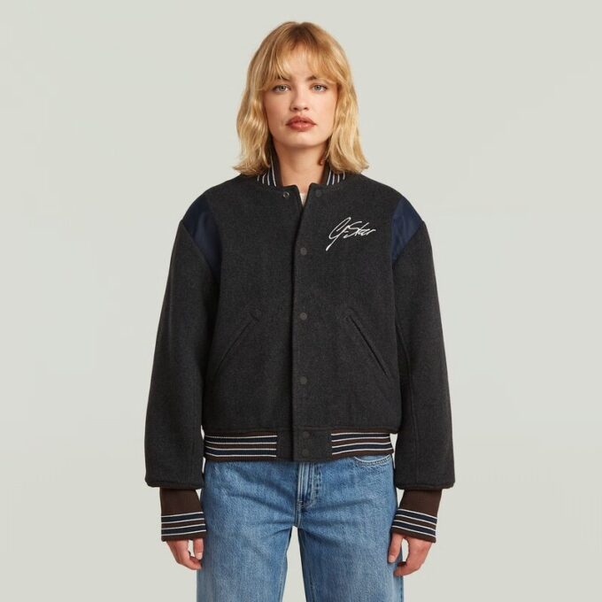 Bijgesneden Varsity Bomberjack