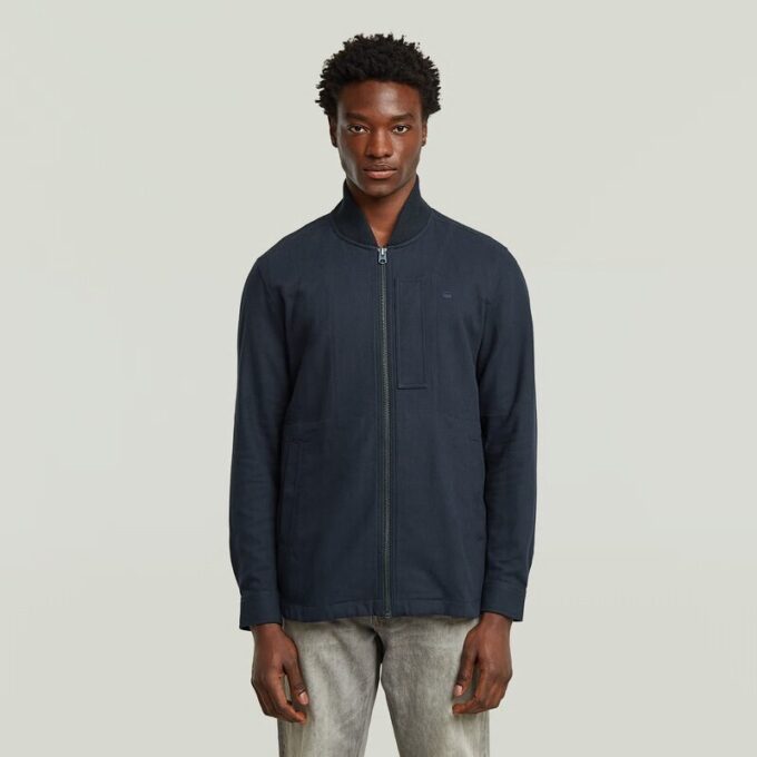 Bomberkraag Overshirt met Rits