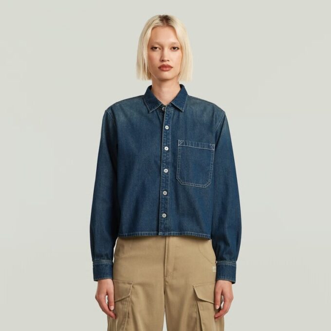 Boxy Relaxed 1-pocket overhemd
