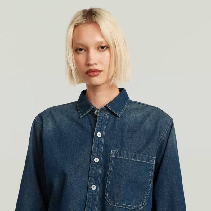 Boxy Relaxed 1-pocket overhemd
