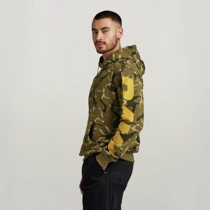 Camo Sleeve Grafische Hoodie