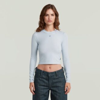 Cropped mock-slim top