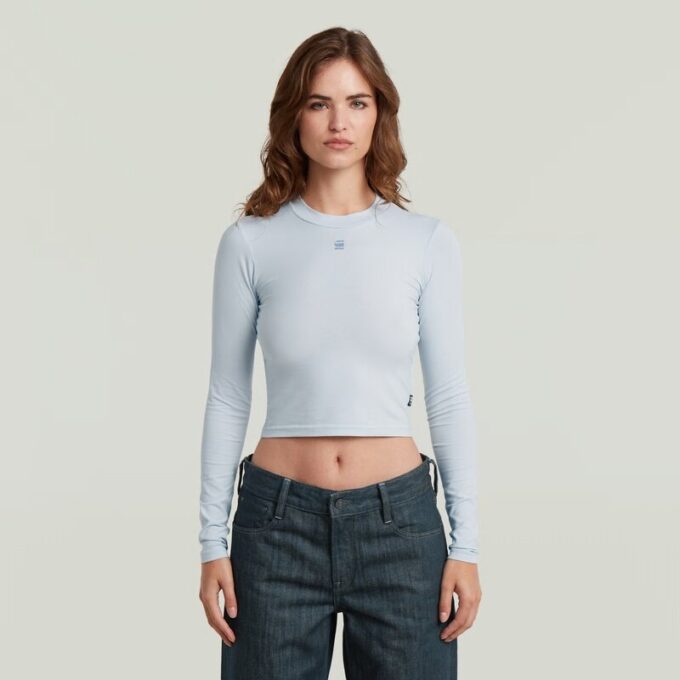 Cropped mock-slim top Cropped mock-slim top