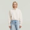 Cropped trui met halve rits en losse zoom