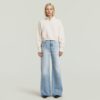 Cropped trui met halve rits en losse zoom