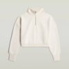 Cropped trui met halve rits en losse zoom