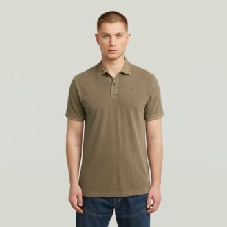 Dunda overdyed slanke polo met korte mouwen