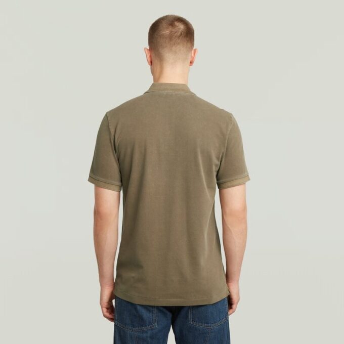 Dunda overdyed slanke polo met korte mouwen