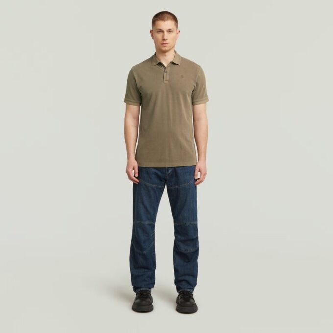 Dunda overdyed slanke polo met korte mouwen