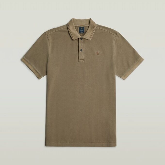 Dunda overdyed slanke polo met korte mouwen