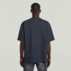 Een geweven mix boxy T-shirt met lijn Een geweven mix boxy T-shirt met lijn