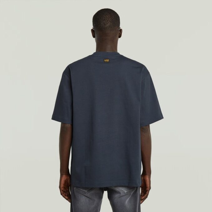 Een geweven mix boxy T-shirt met lijn Een geweven mix boxy T-shirt met lijn