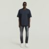 Een geweven mix boxy T-shirt met lijn Een geweven mix boxy T-shirt met lijn