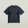 Een geweven mix boxy T-shirt met lijn Een geweven mix boxy T-shirt met lijn
