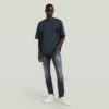 Een geweven mix boxy T-shirt met lijn Een geweven mix boxy T-shirt met lijn