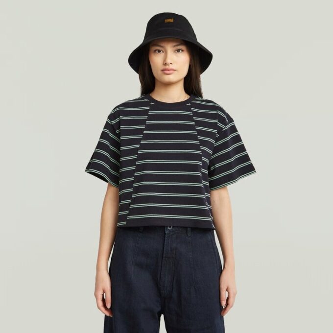 Een lijnstreep boxy T-shirt Een lijnstreep boxy T-shirt