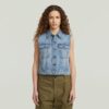 Gekrompen denim vest Gekrompen denim vest