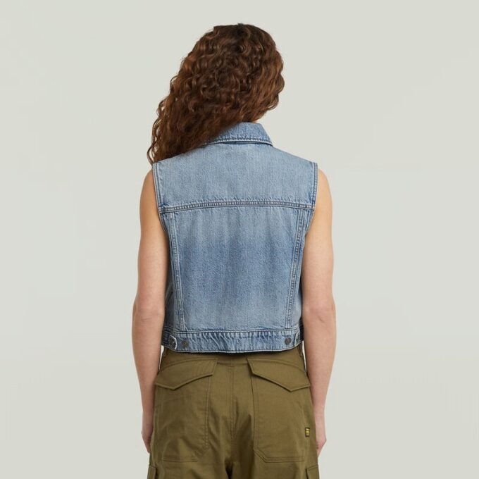 Gekrompen denim vest Gekrompen denim vest