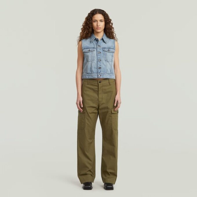 Gekrompen denim vest Gekrompen denim vest